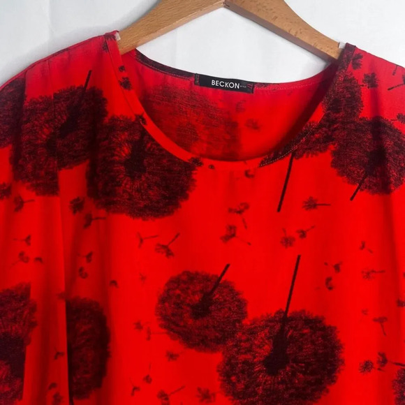 Beckon Style Red Dandelion Shirt Dress Size XXL - Picture 3 of 7